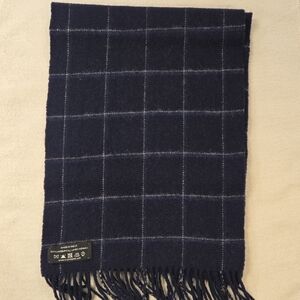 ​THOMAS PINK London 100% Lambswool Scarf - Blue Plaid